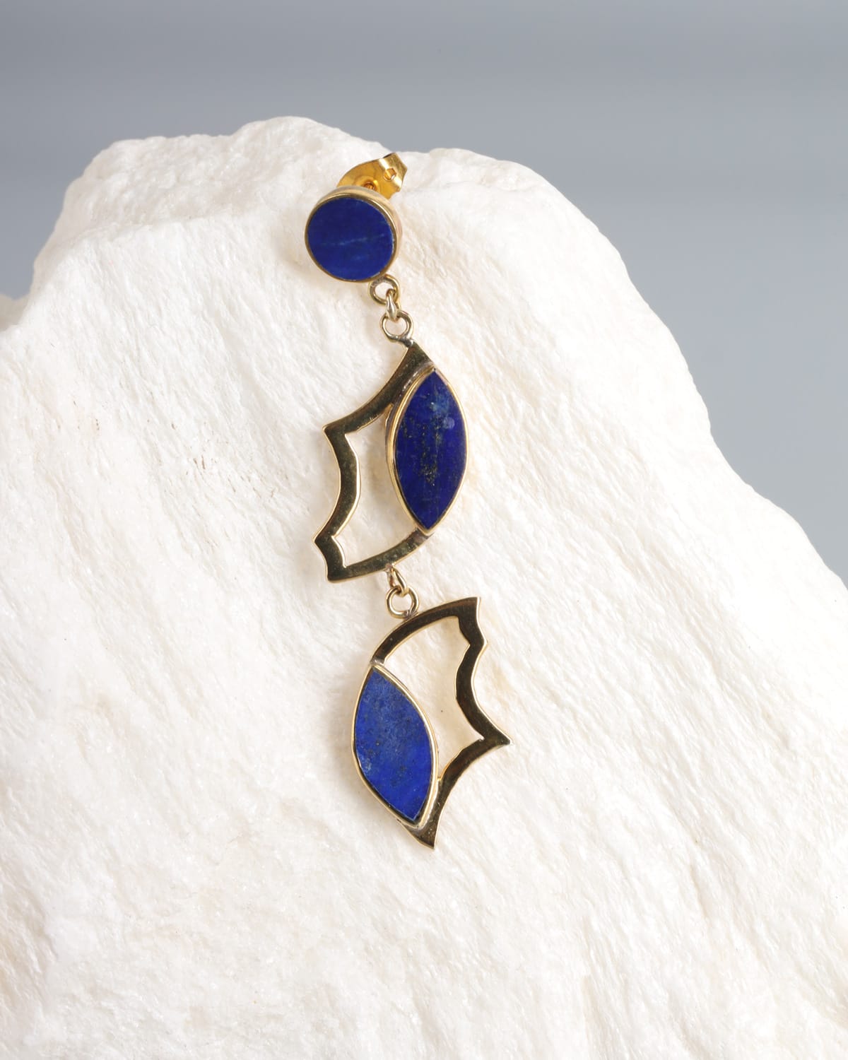 Geometric Lapis Lazuli Earrings
