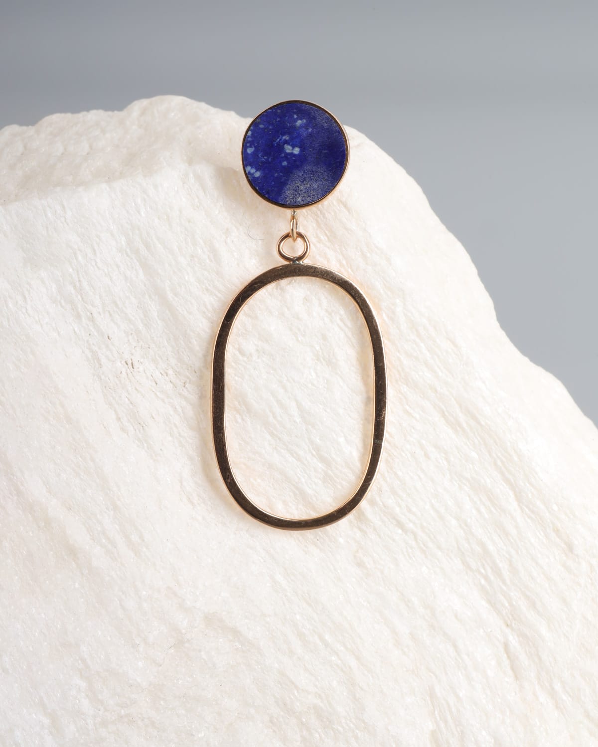 Lapis Lazuli & Brass Earrings