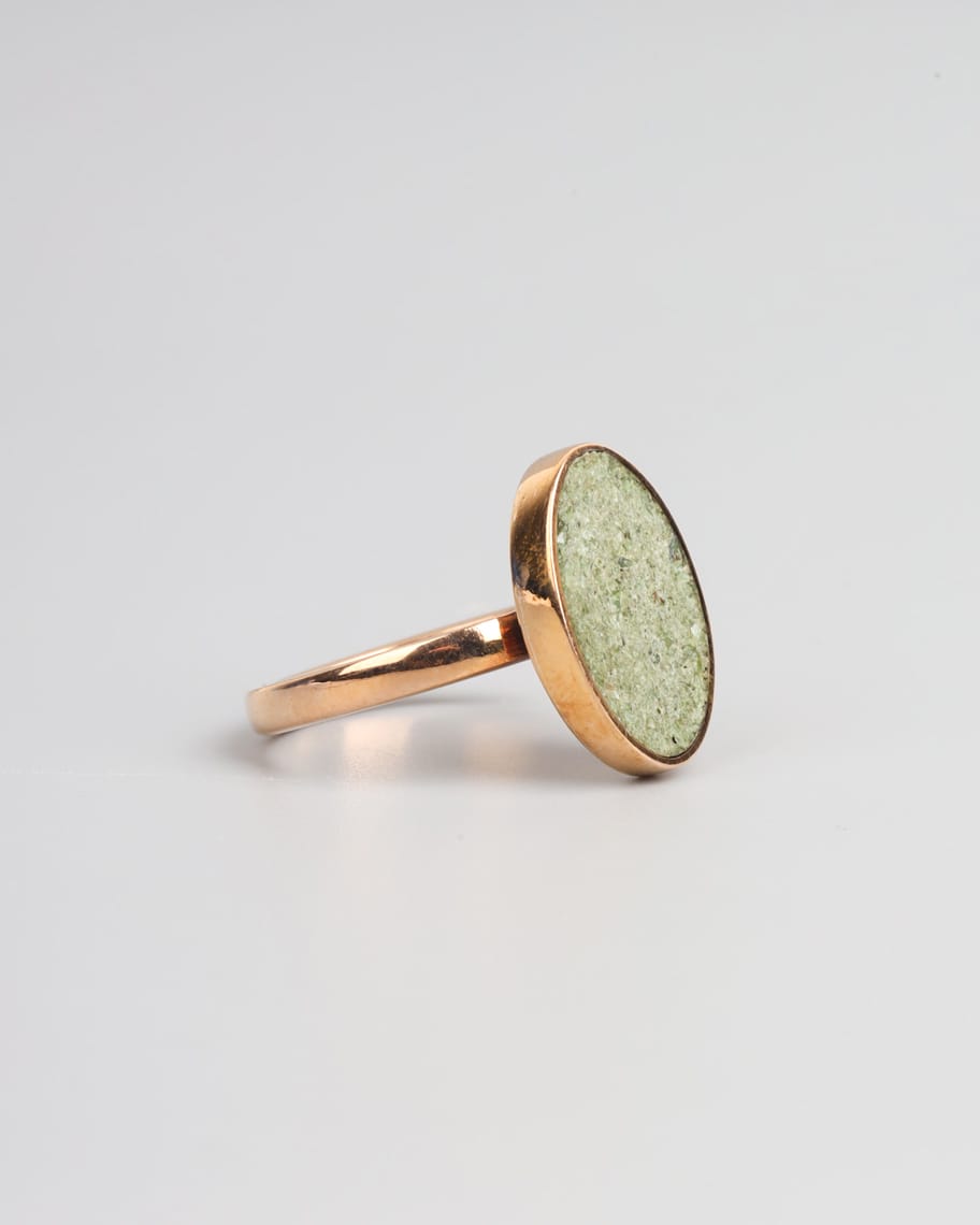 Turquoise Gold Plated Brass Ring