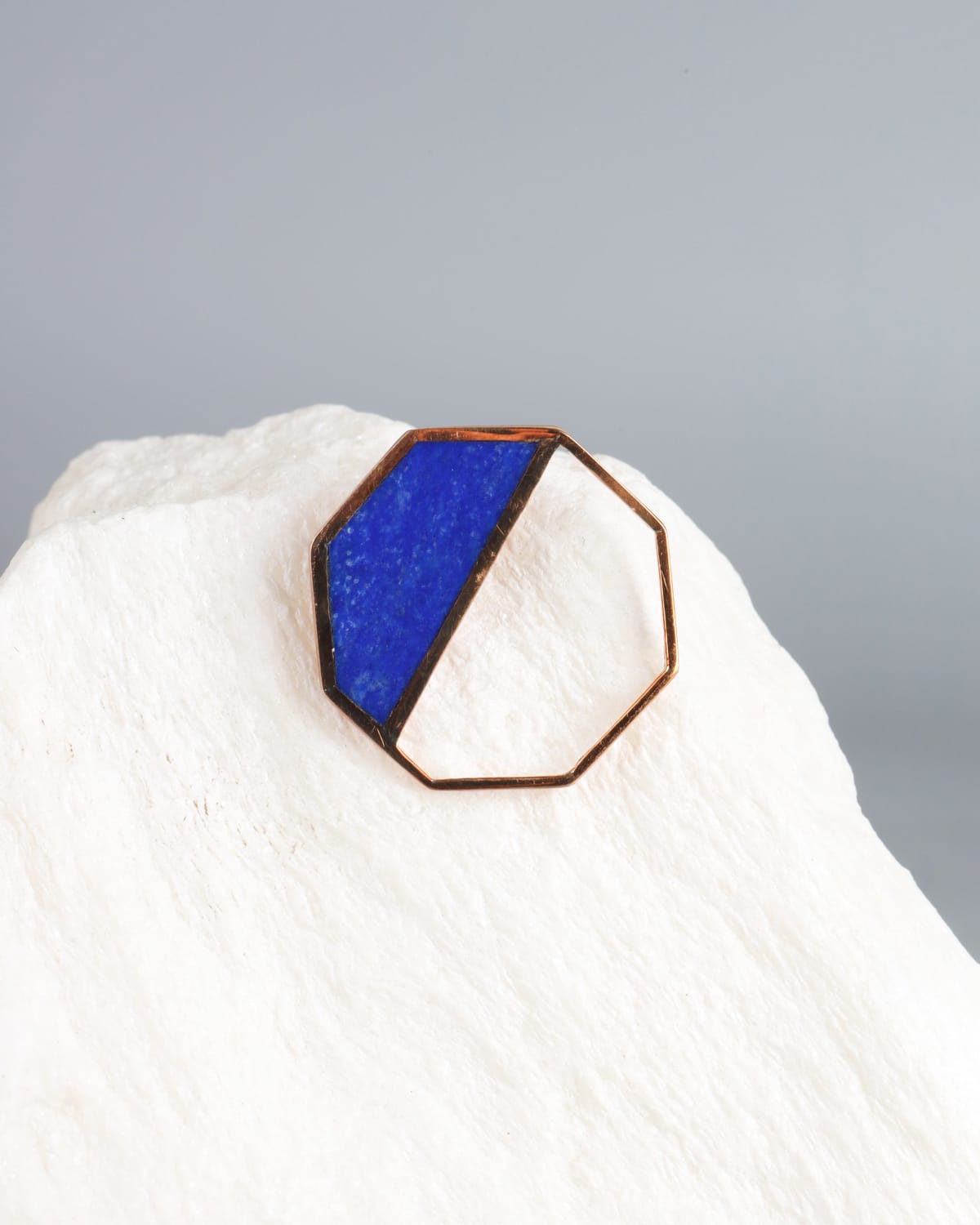 Lapis Lazuli Geometric Stud Earrings