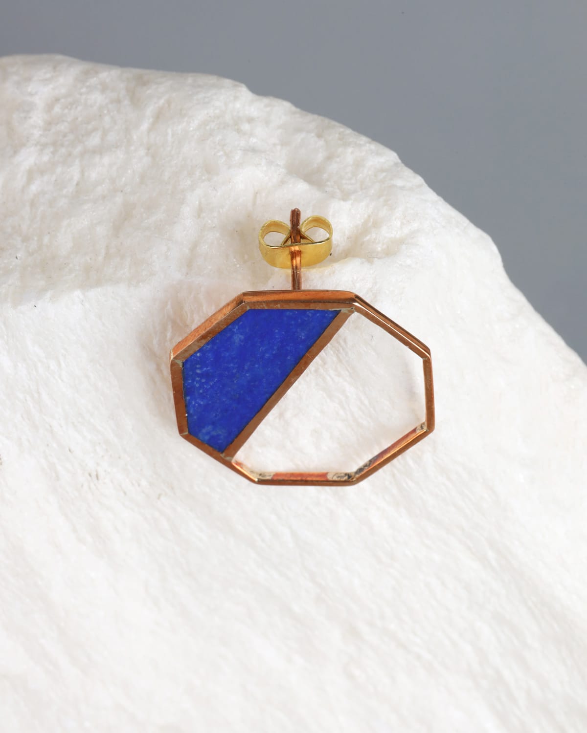 Lapis Lazuli Geometric Stud Earrings