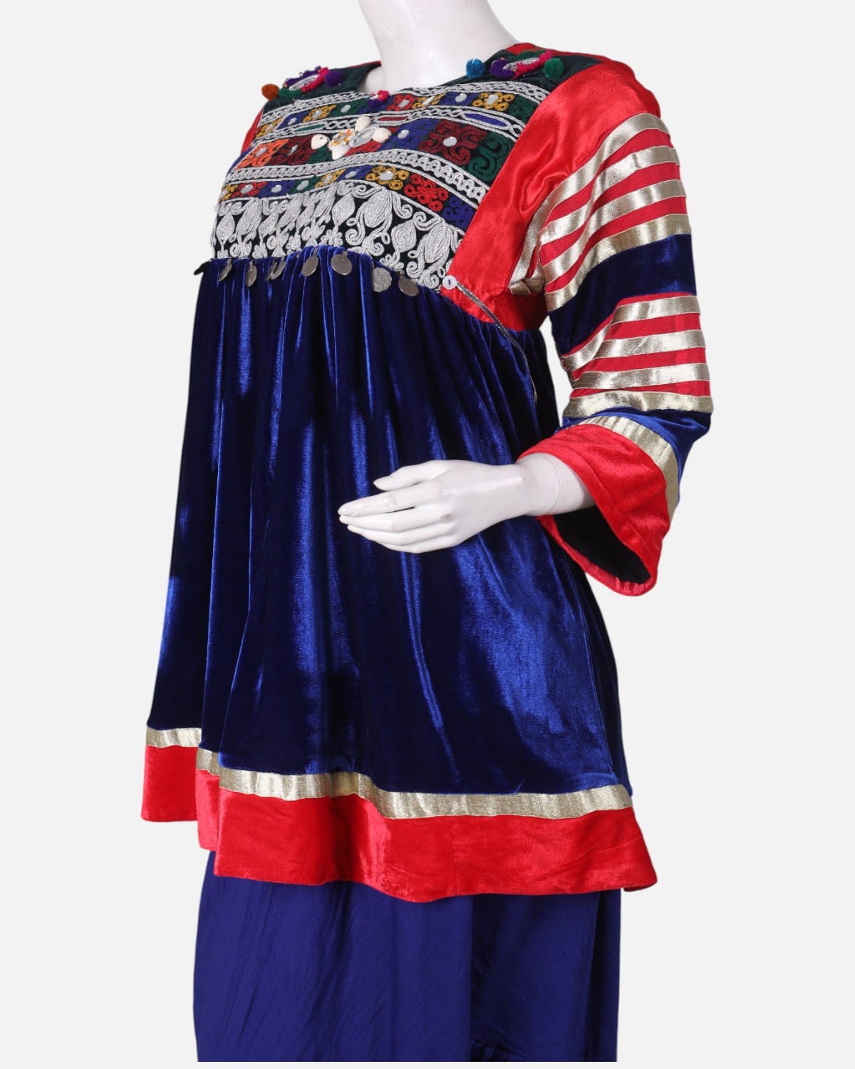 Afghan Velvet Top with Traditional Embroidery