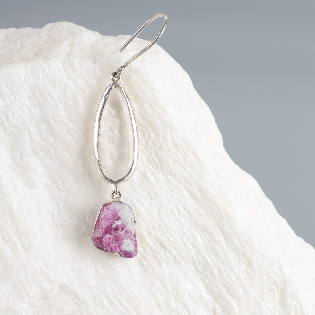 Handcrafted Ruby Quartz Earrings