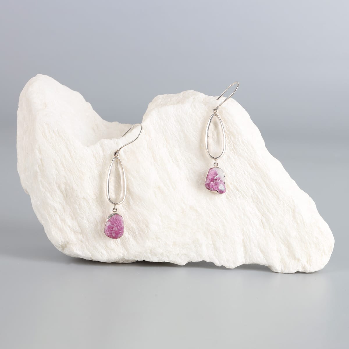 Handcrafted Ruby Quartz Earrings