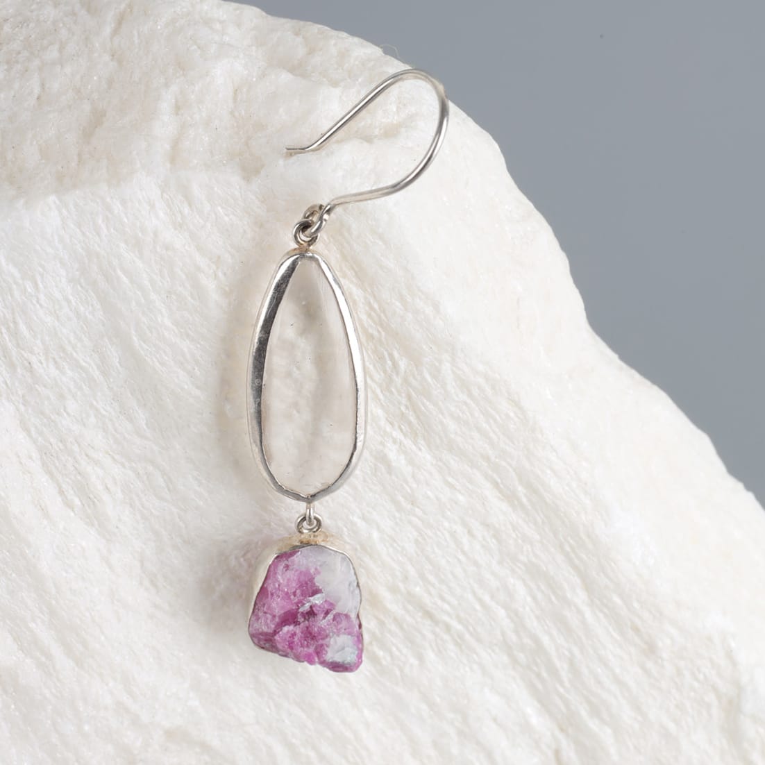 Handcrafted Ruby Quartz Earrings