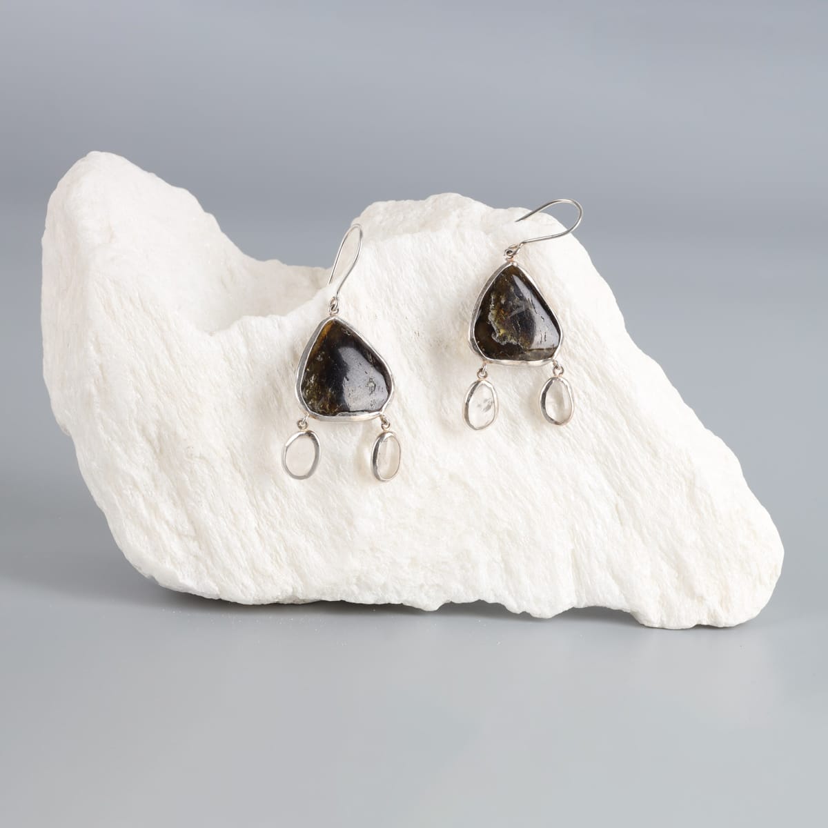 Earrings Raw Beroch Quartz Silver Earrings