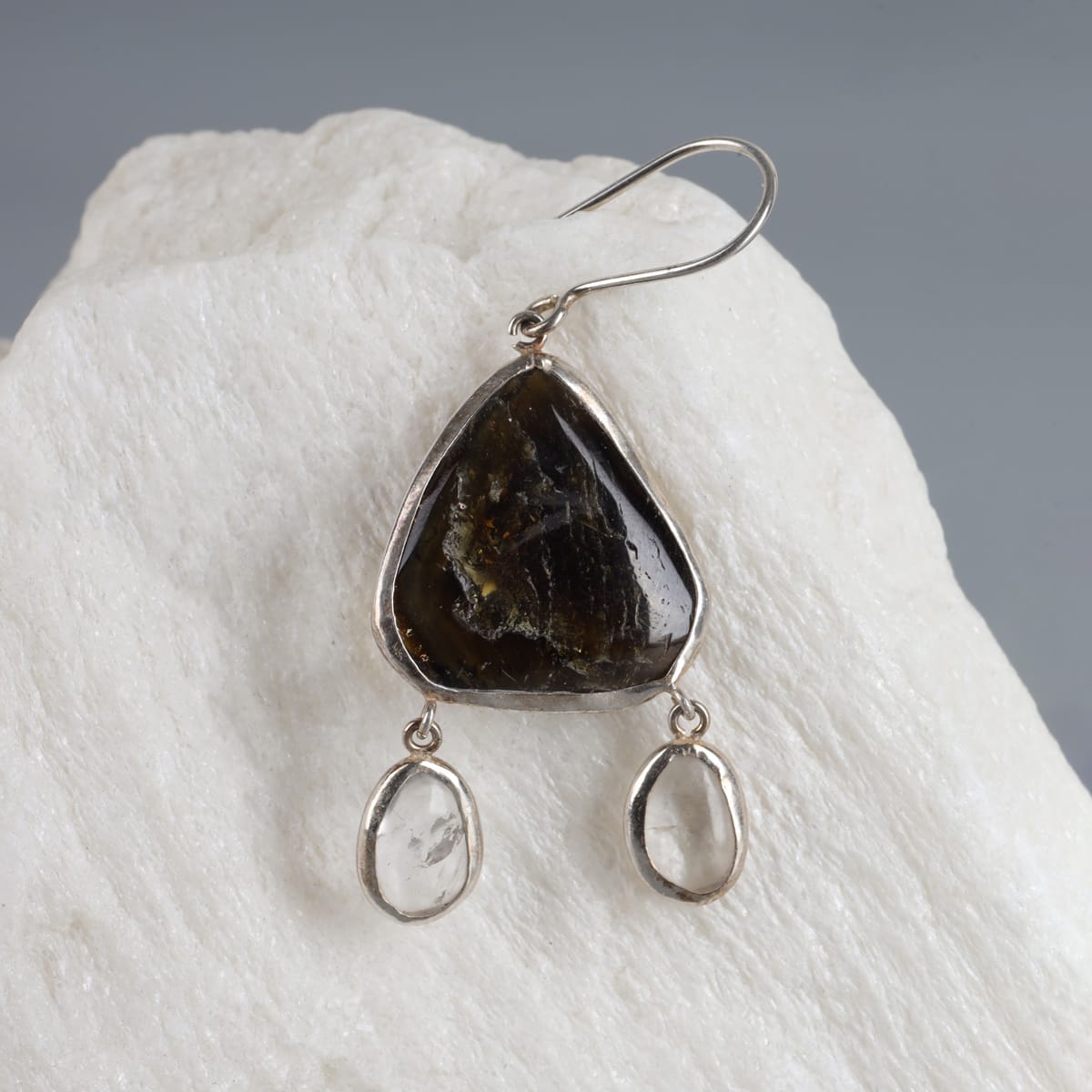 Earrings Raw Beroch Quartz Silver Earrings