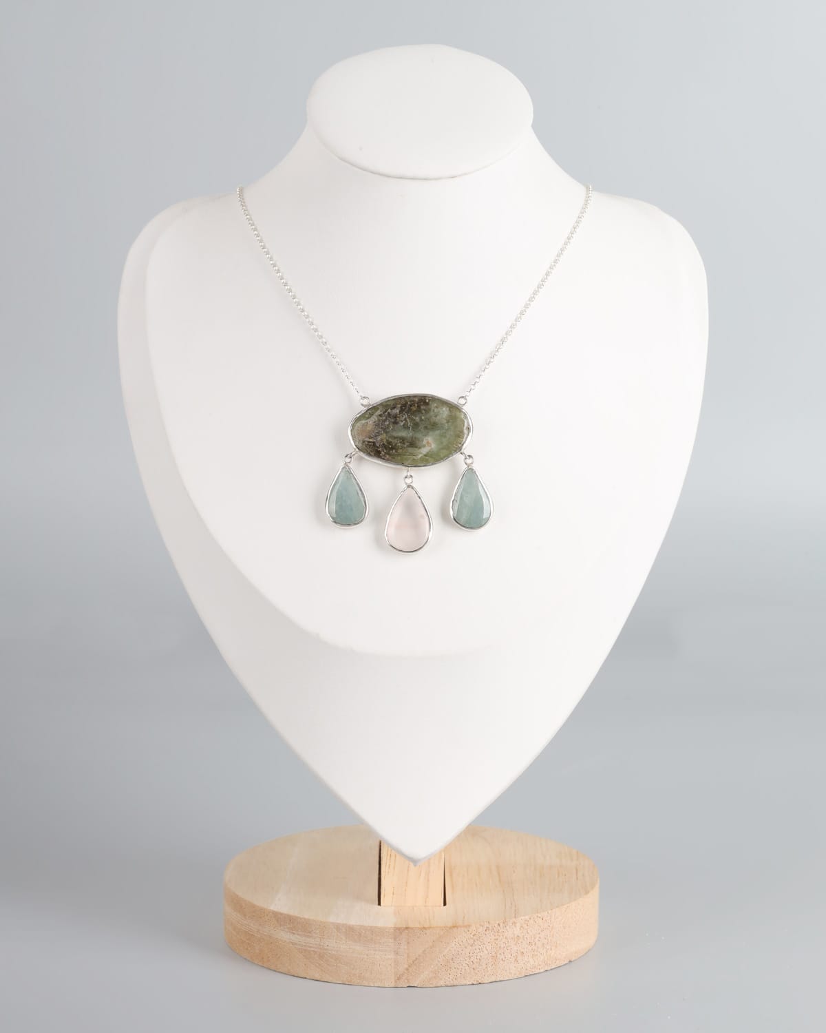 Afghan Handmade Peridot & Aquamarine Necklace