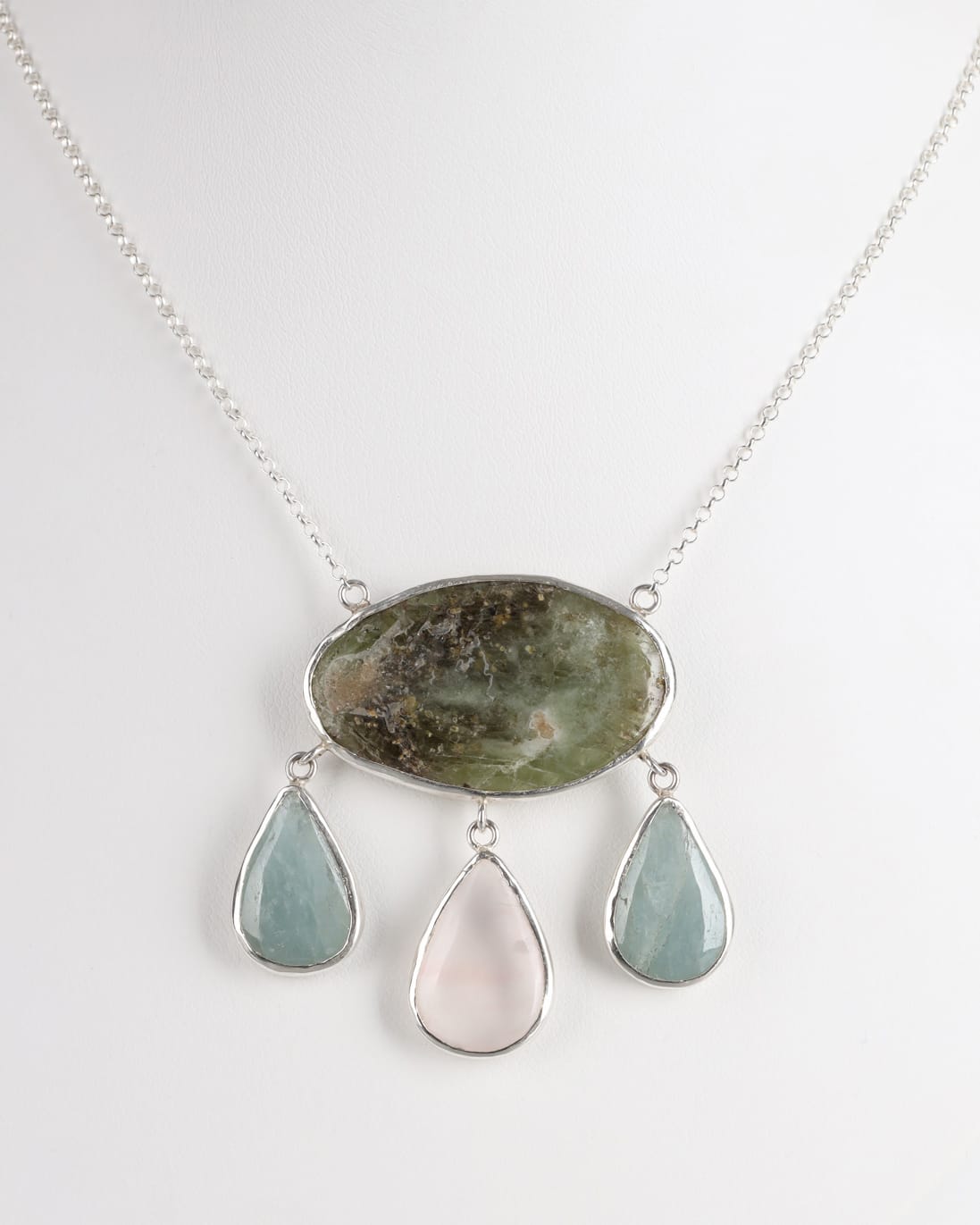 Afghan Handmade Peridot & Aquamarine Necklace