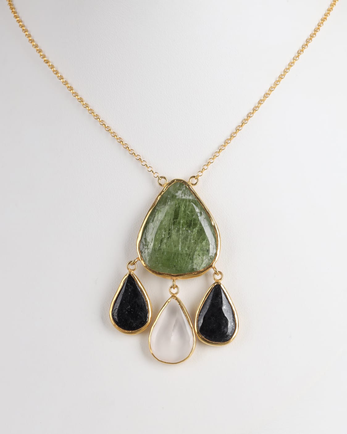 Peridot & Beroch Silver Pendant
