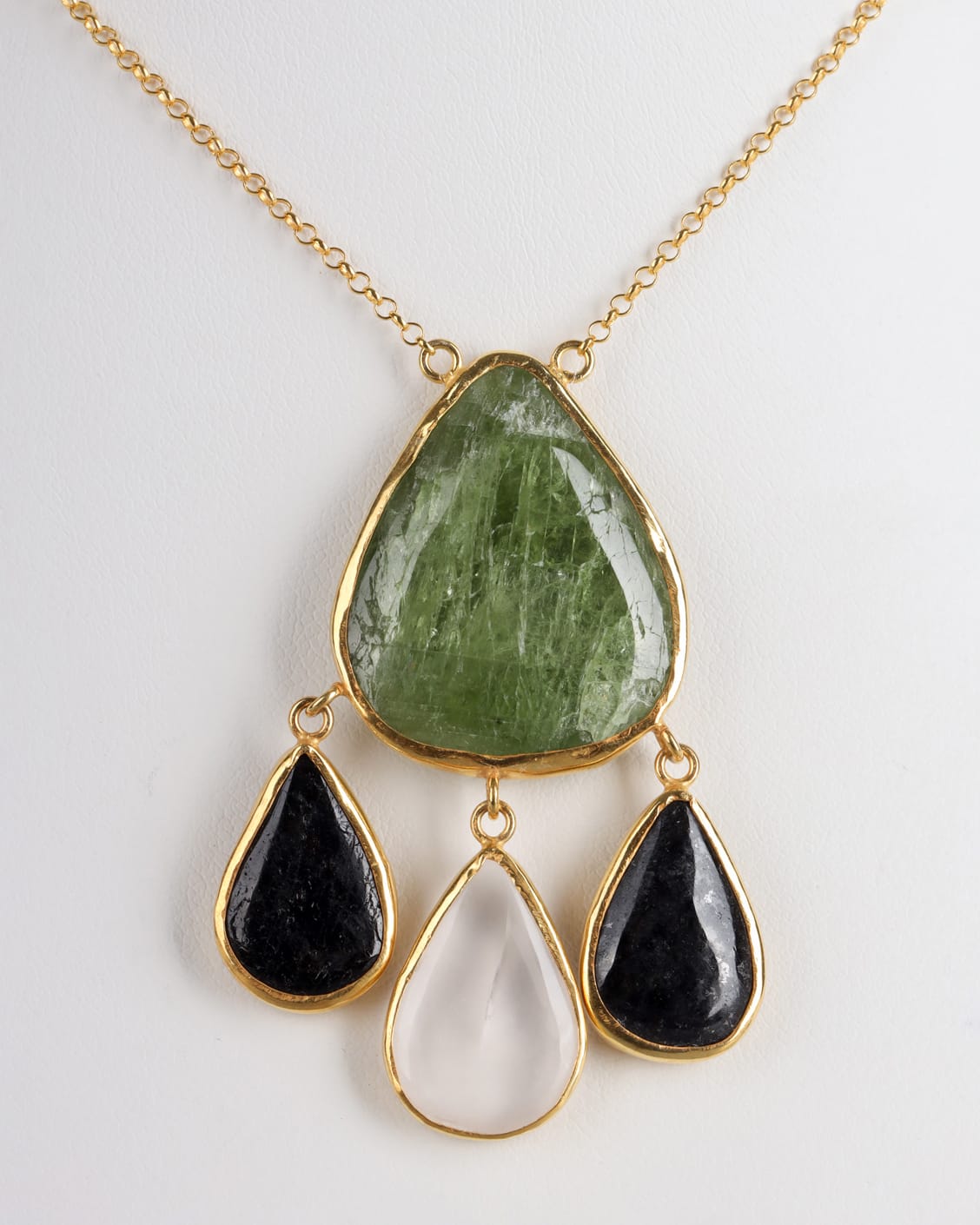 Peridot & Beroch Silver Pendant