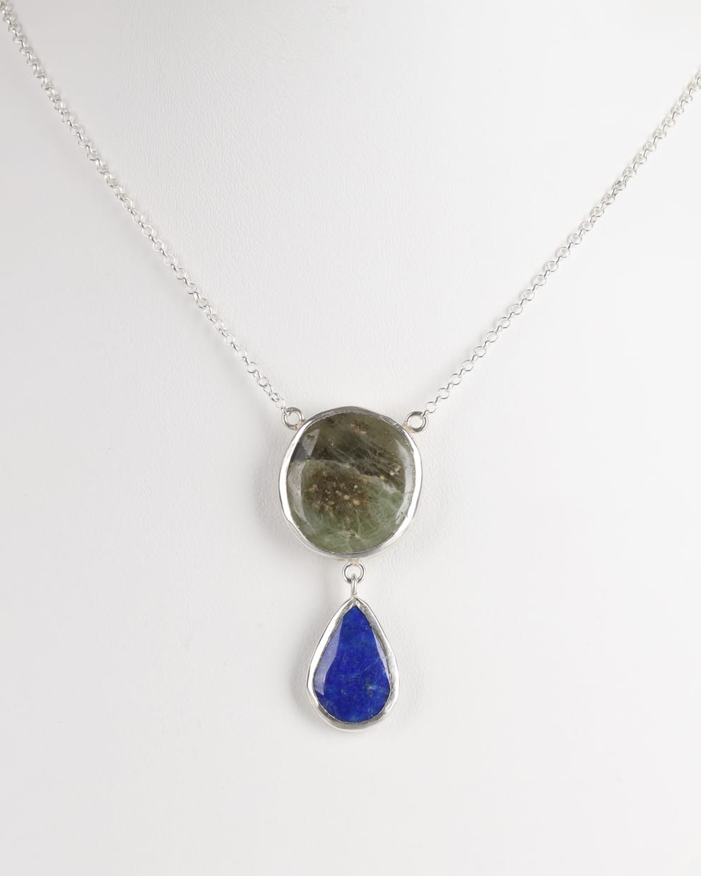 Afghan Handmade Peridot & Lapis Lazuli Necklace