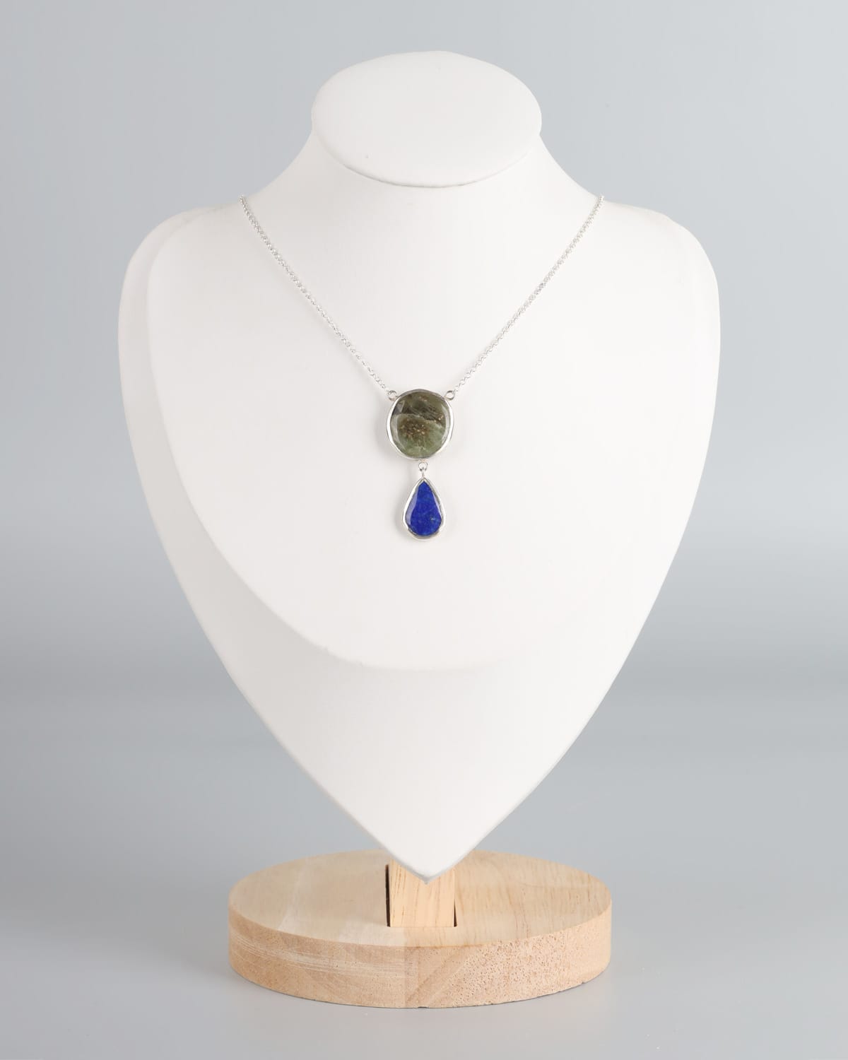 Afghan Handmade Peridot & Lapis Lazuli Necklace