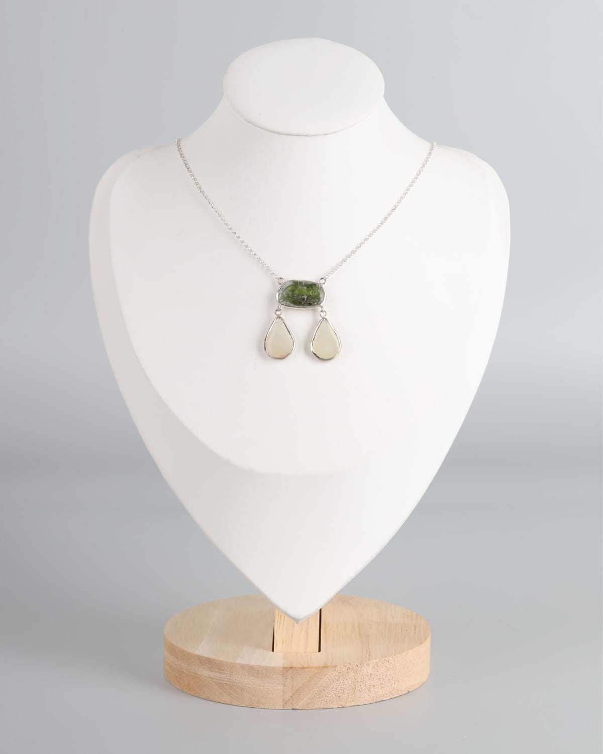 Handmade Peridot & Green Onyx Silver Necklace
