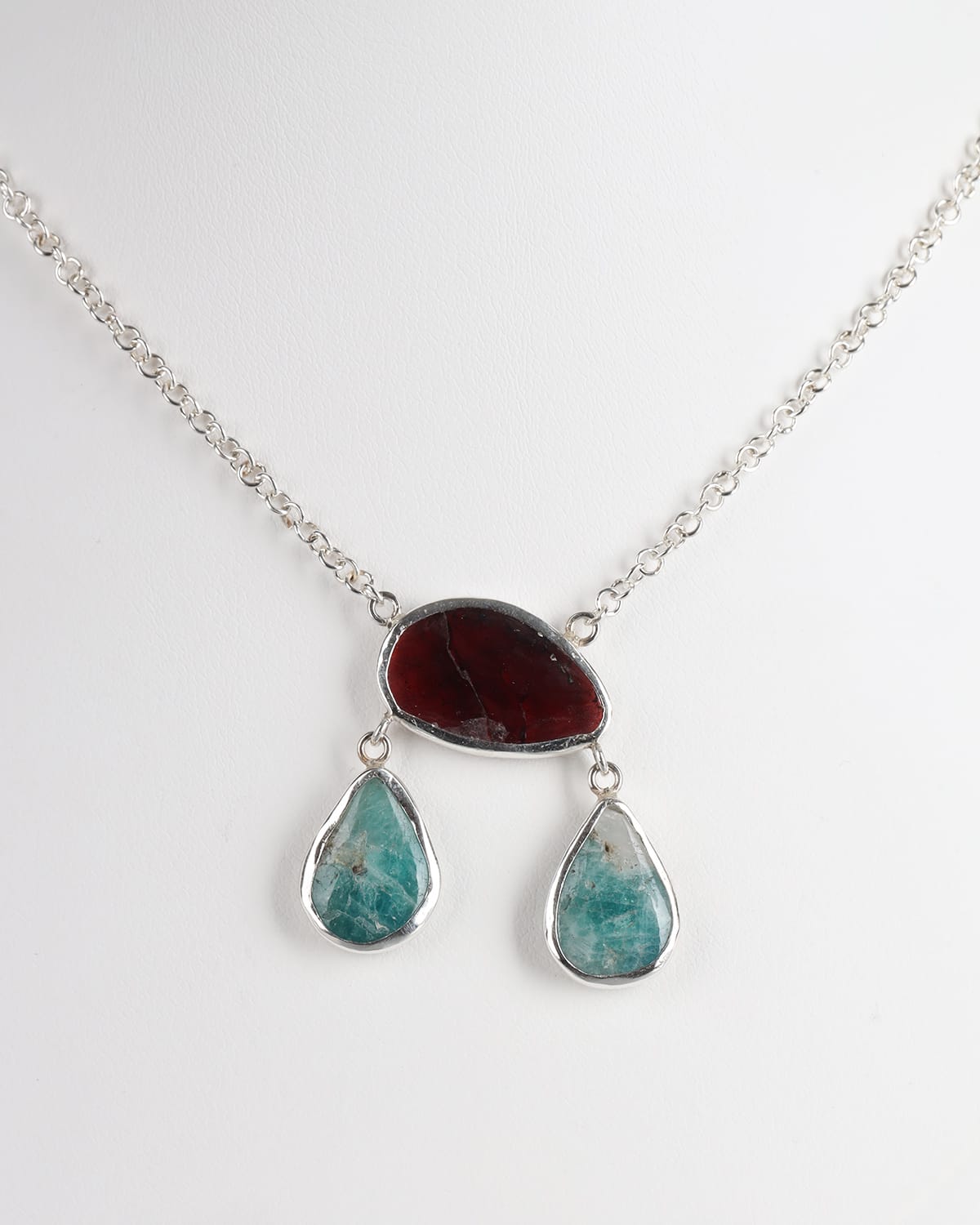 Garnet & Afghanite Sterling Silver Necklace