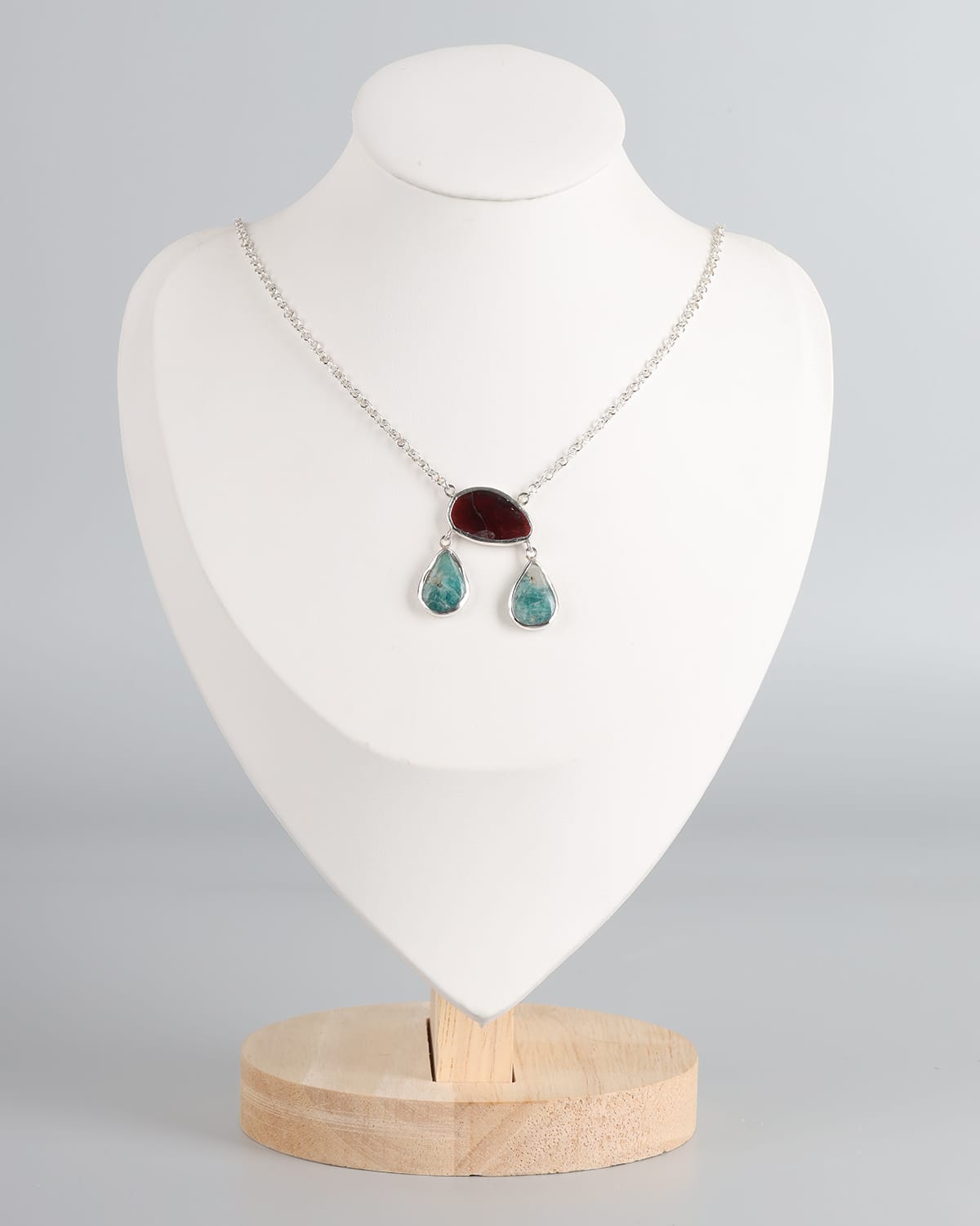 Garnet & Afghanite Sterling Silver Necklace