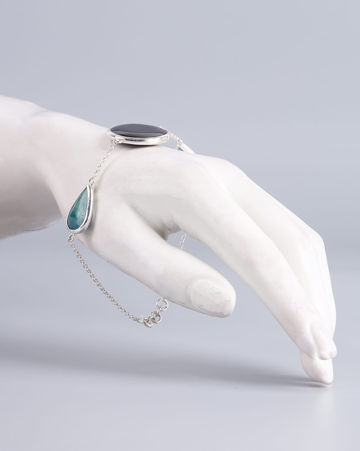 Afghan Handmade Afghanite & Beroch Silver Bracelet