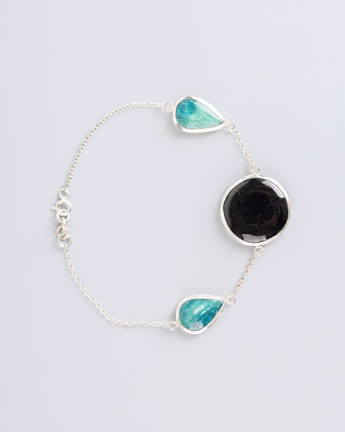 Afghan Handmade Afghanite & Beroch Silver Bracelet