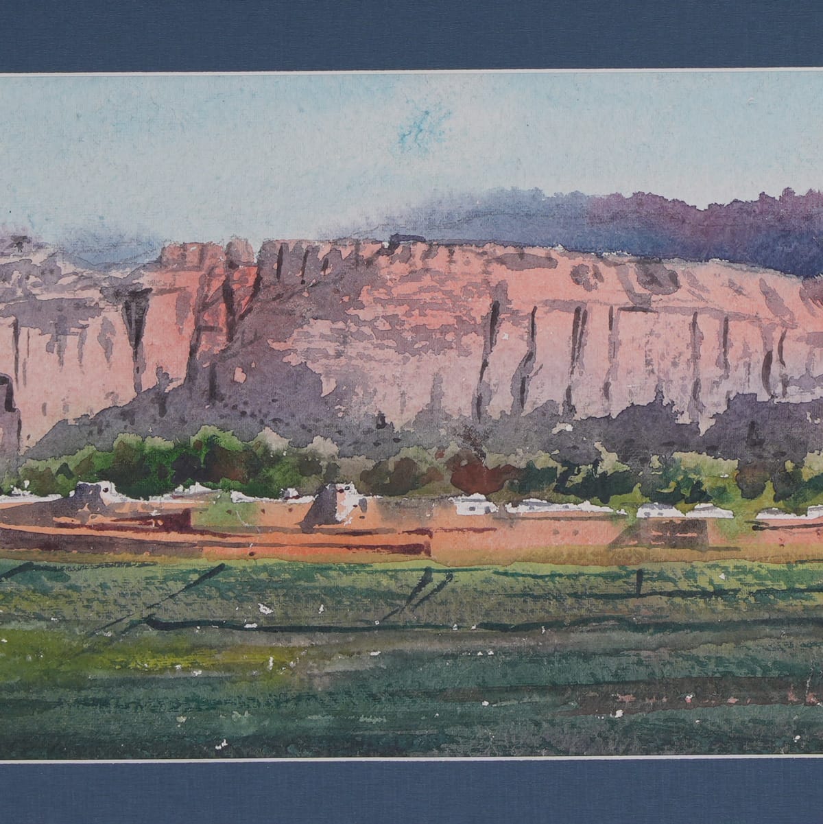 Afghan Kheerman Landscape Watercolor Painting