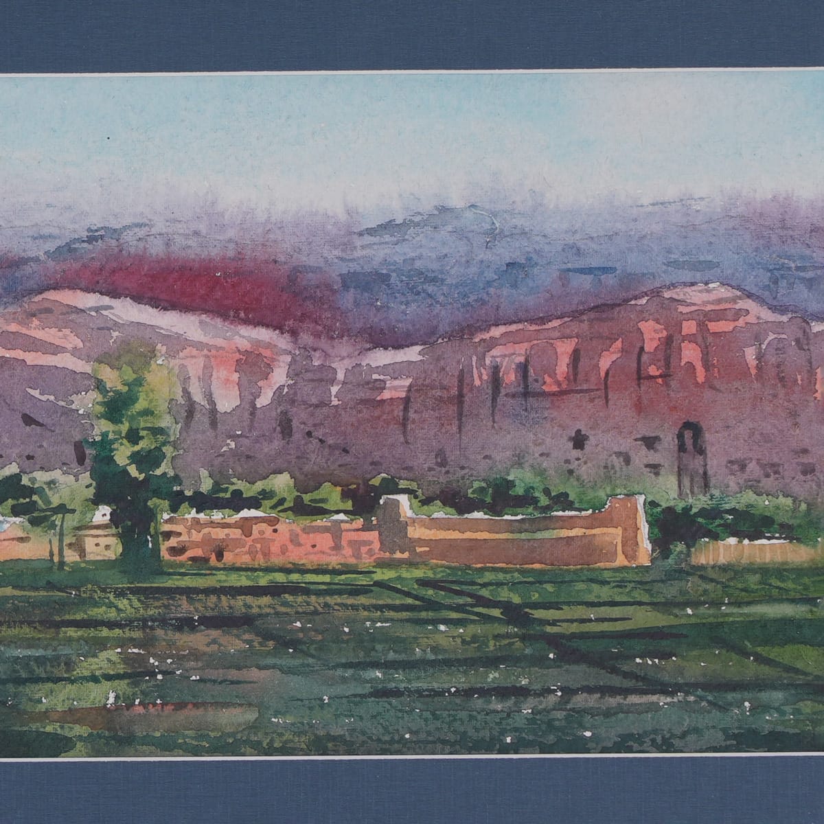 Afghan Kheerman Landscape Watercolor Painting