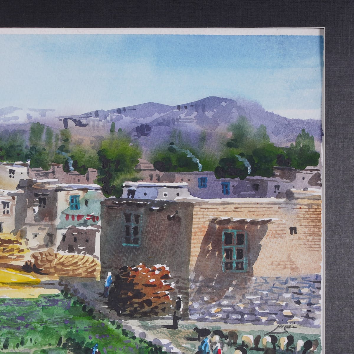 Ghazni Village Watercolor Painting