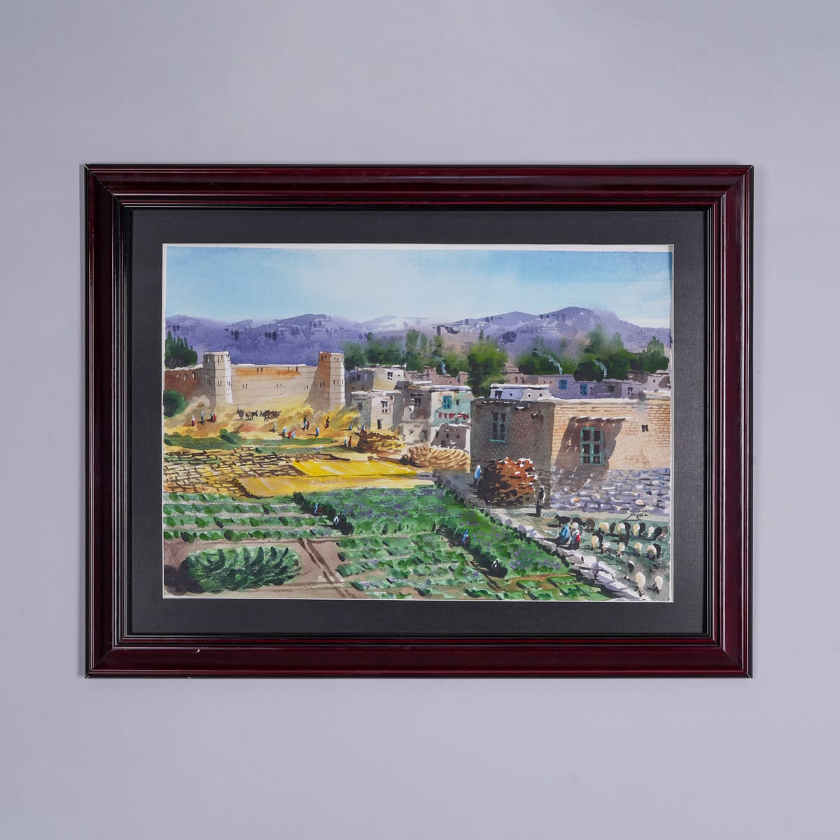 Ghazni Village Watercolor Painting