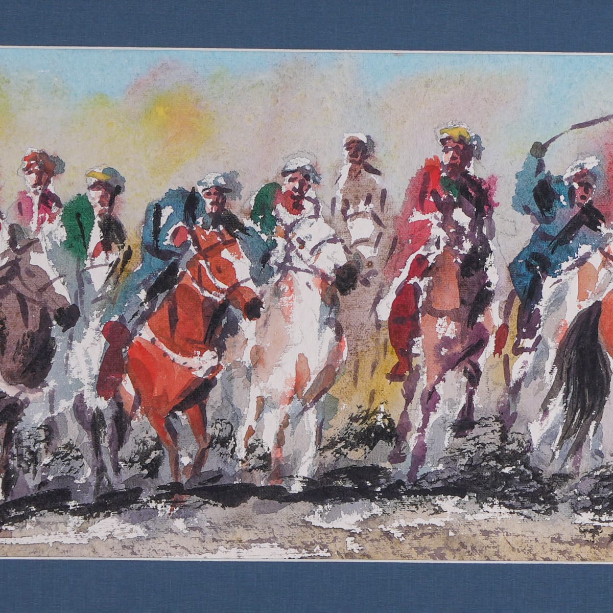 Bozkashi Sport Watercolor Painting