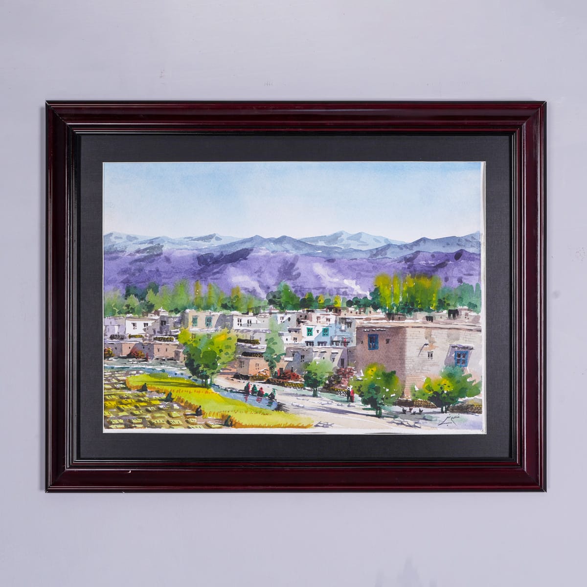 Beautiful Village Watercolor Painting
