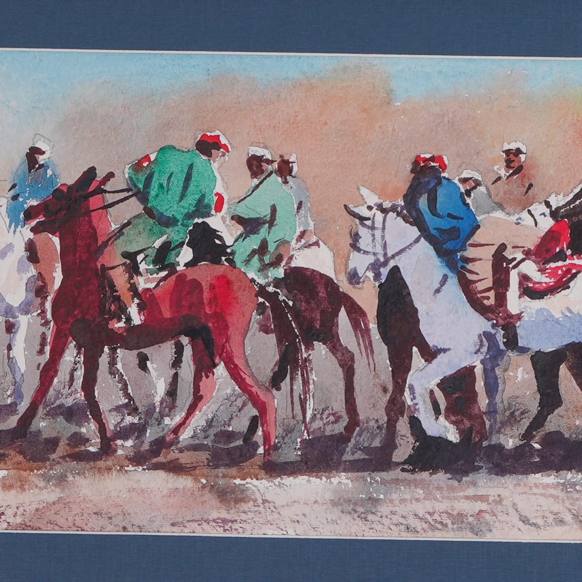 Bozkashi Polo Watercolor Painting