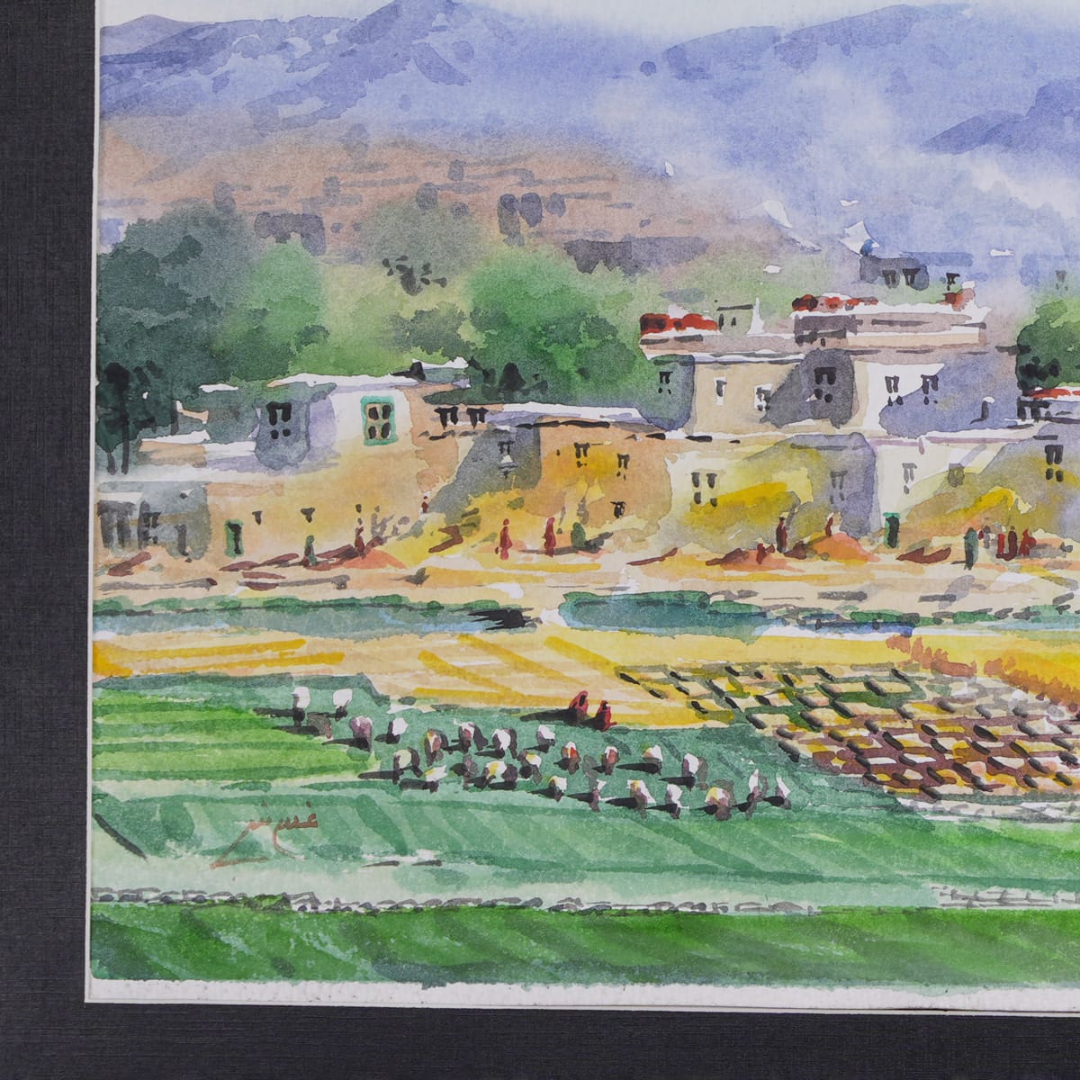 Wheat Harvest Watercolor Painting
