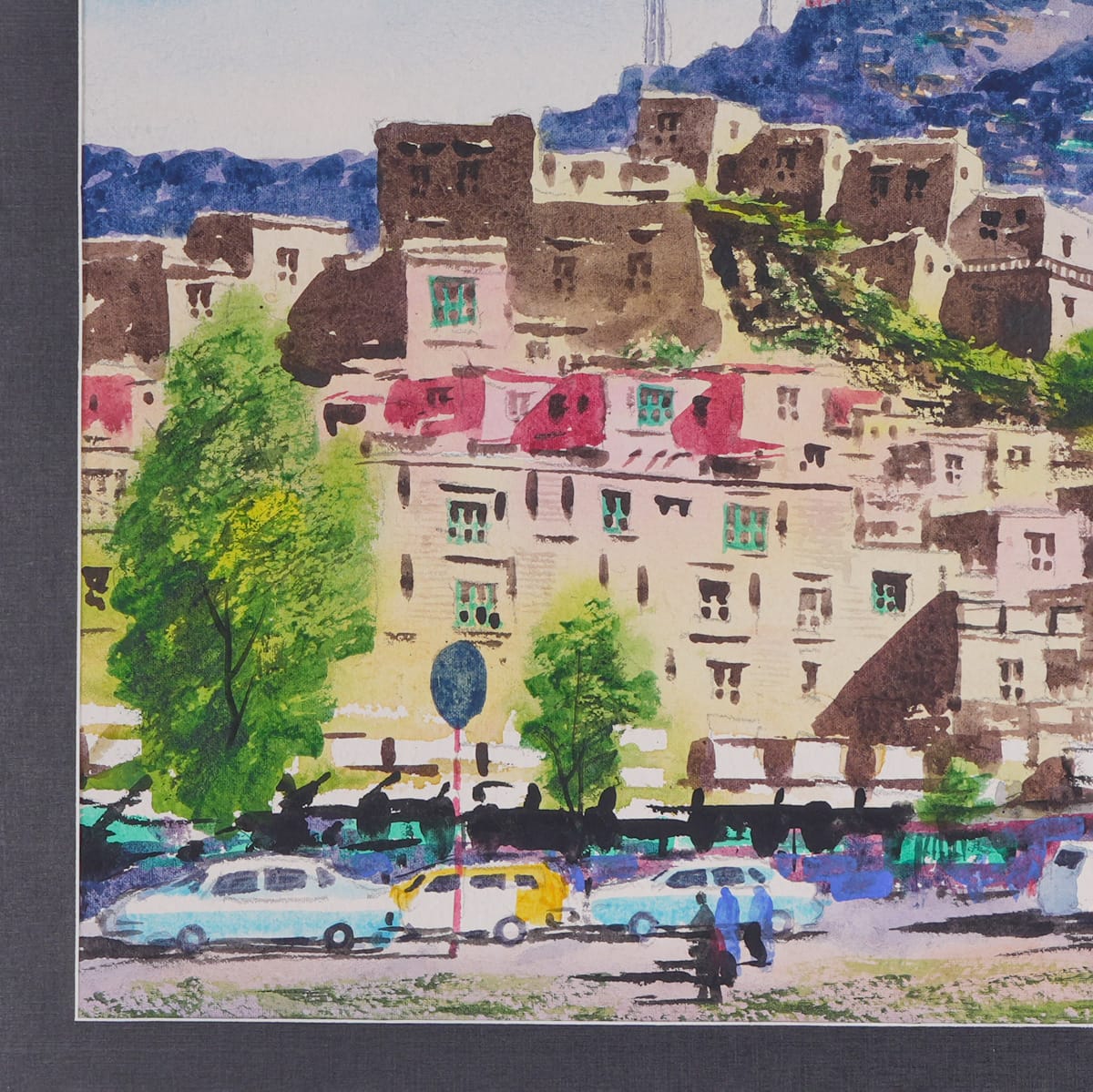 Television Mountain Kabul Watercolor Painting