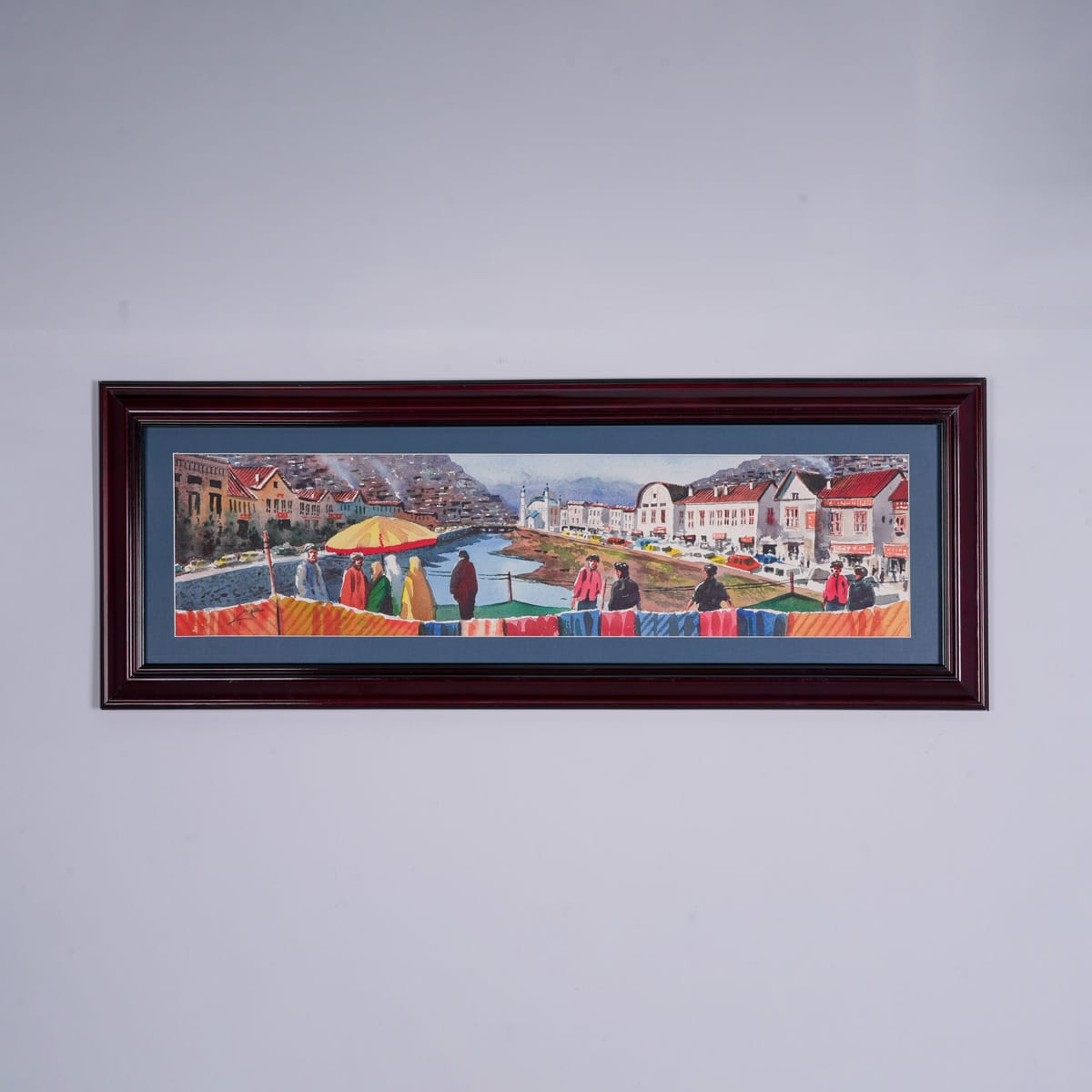 Kabul Poli Larzanak Watercolor Cityscape Painting