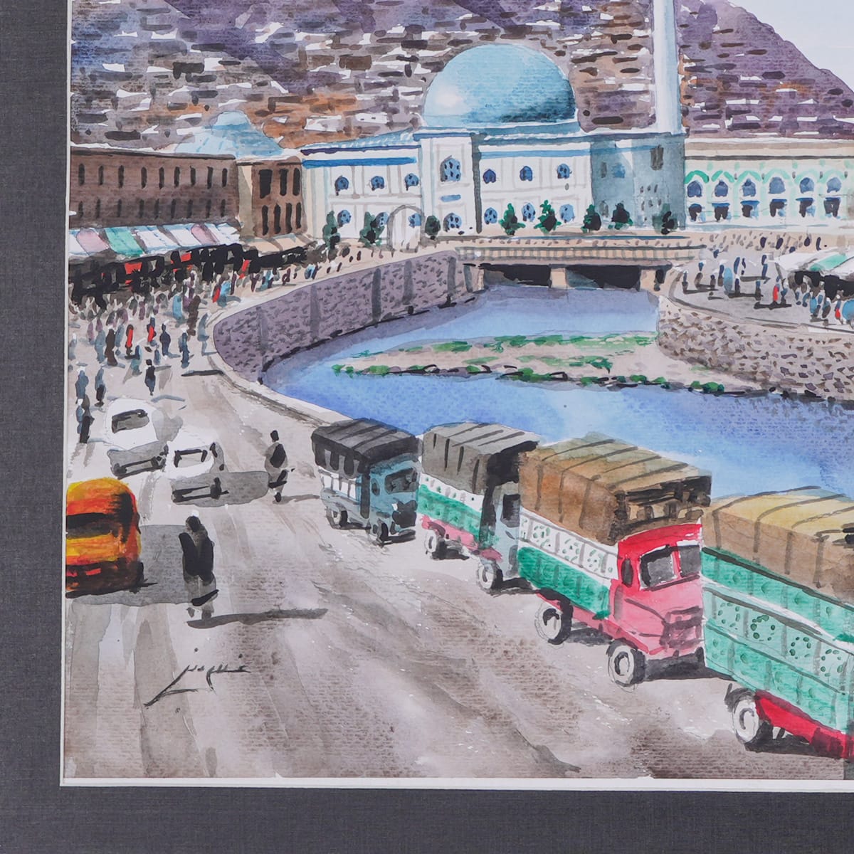 Puli Kheshti Masjid Watercolor Painting