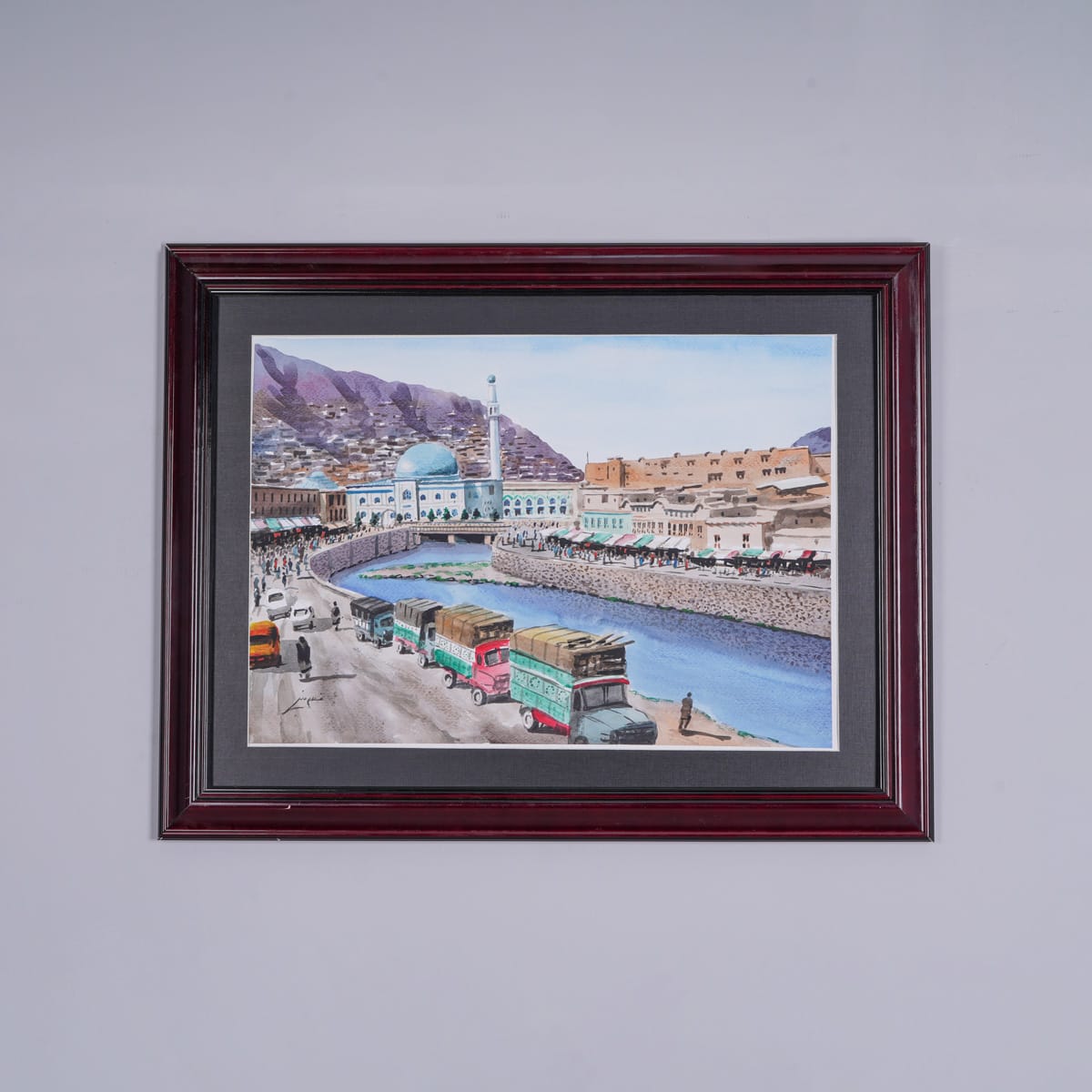 Puli Kheshti Masjid Watercolor Painting