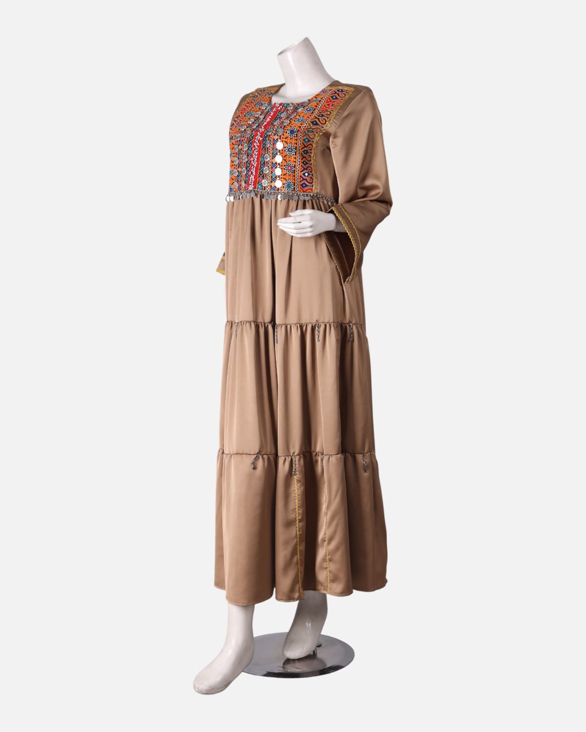 Afghan Traditional Satin Dress