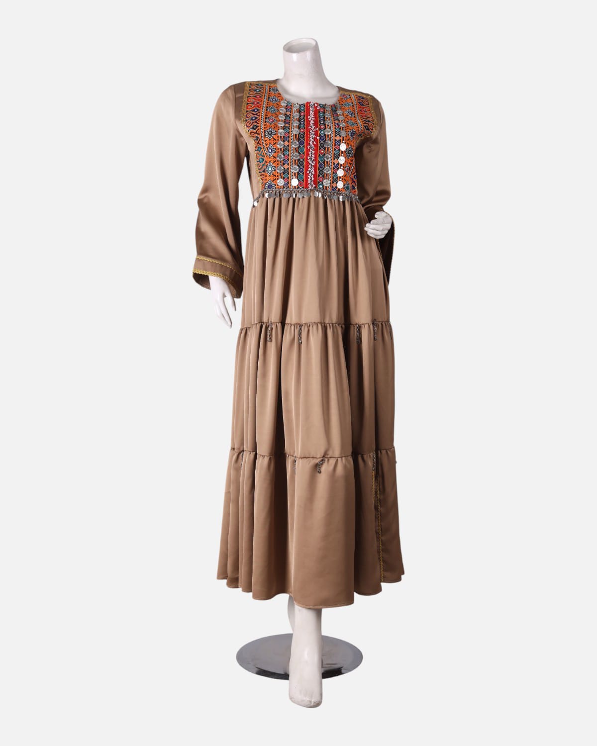Afghan Traditional Satin Dress