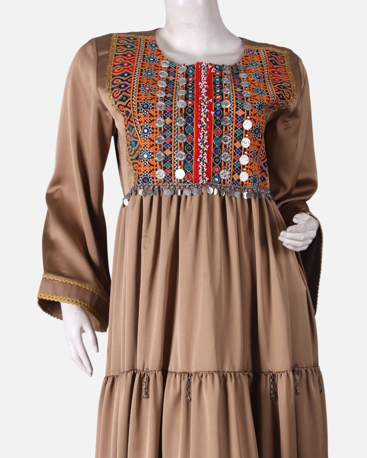 Afghan Traditional Satin Dress