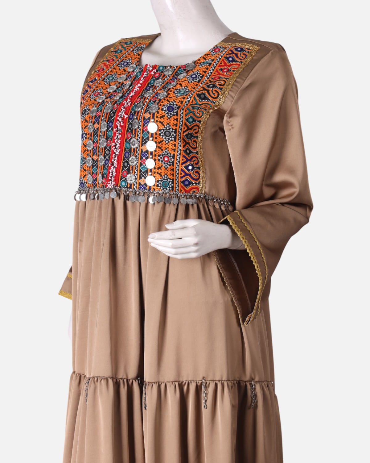 Afghan Traditional Satin Dress