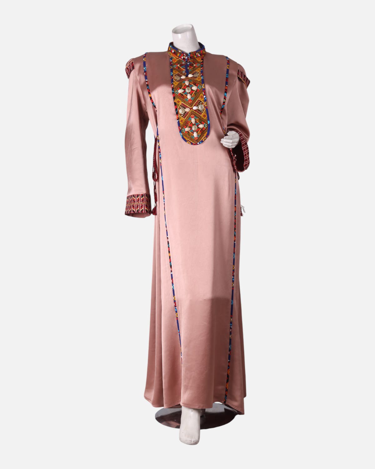 Afghan Satin Embroidered Dress