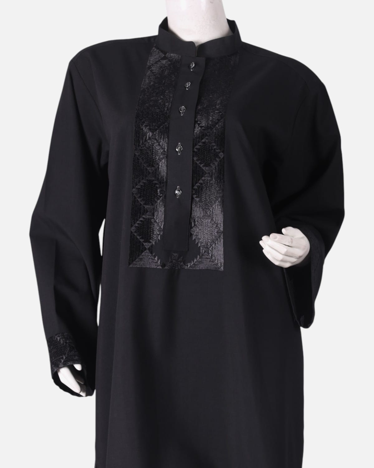 Black Afghan Handcrafted Tunic with Embroidery