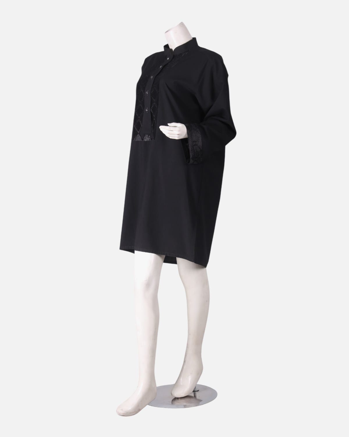 Black Afghan Handcrafted Tunic with Embroidery