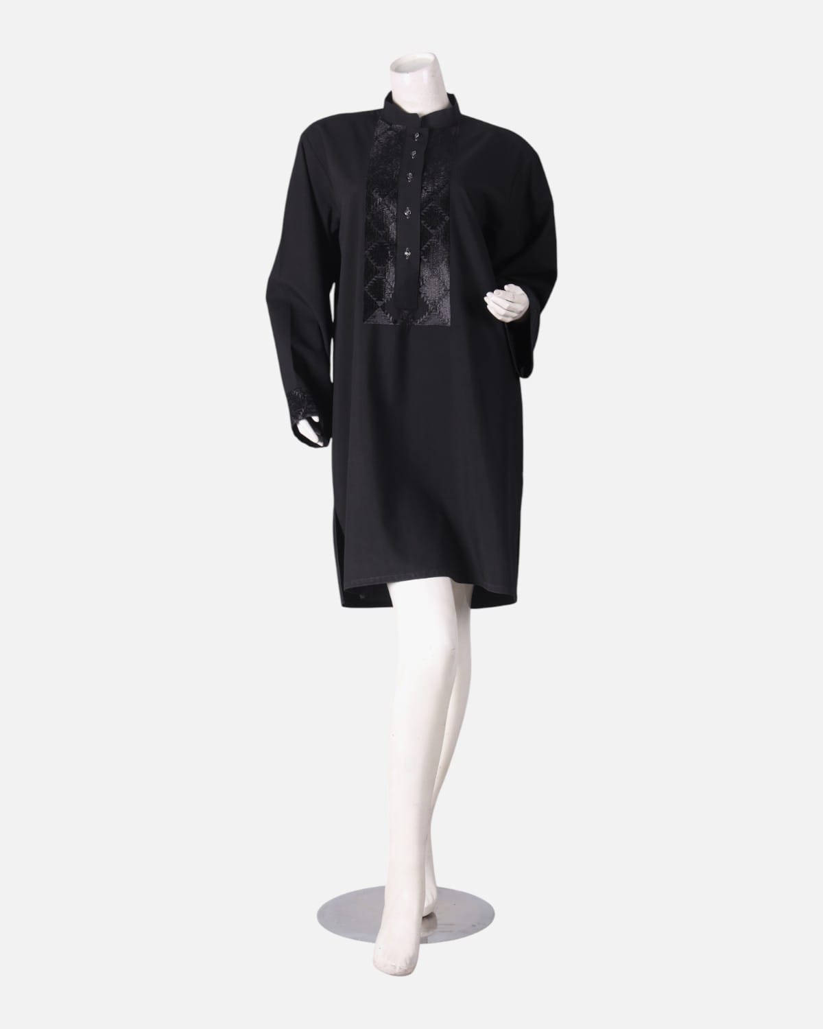 Black Afghan Handcrafted Tunic with Embroidery