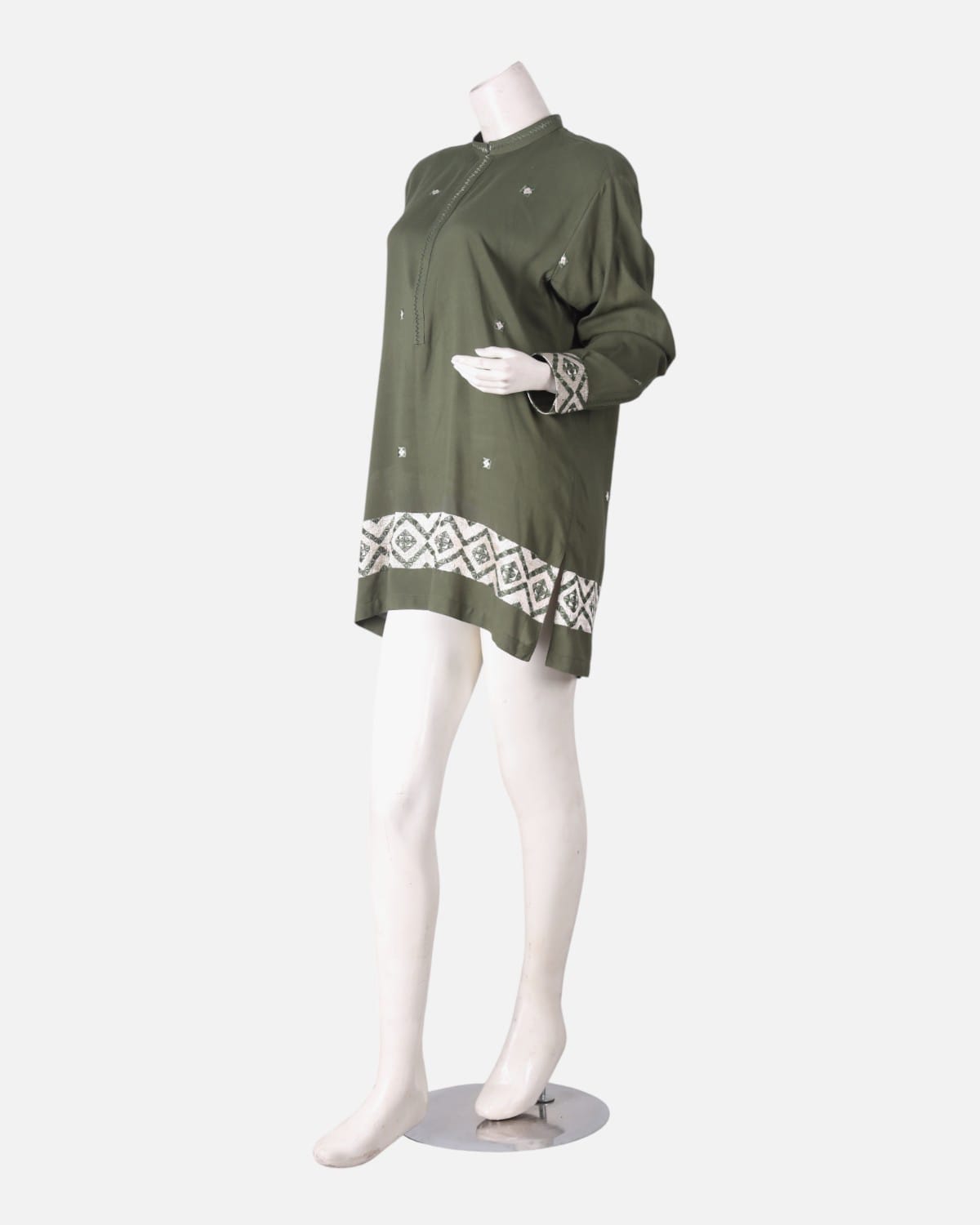 Green Hand Embroidered Afghan Tunic
