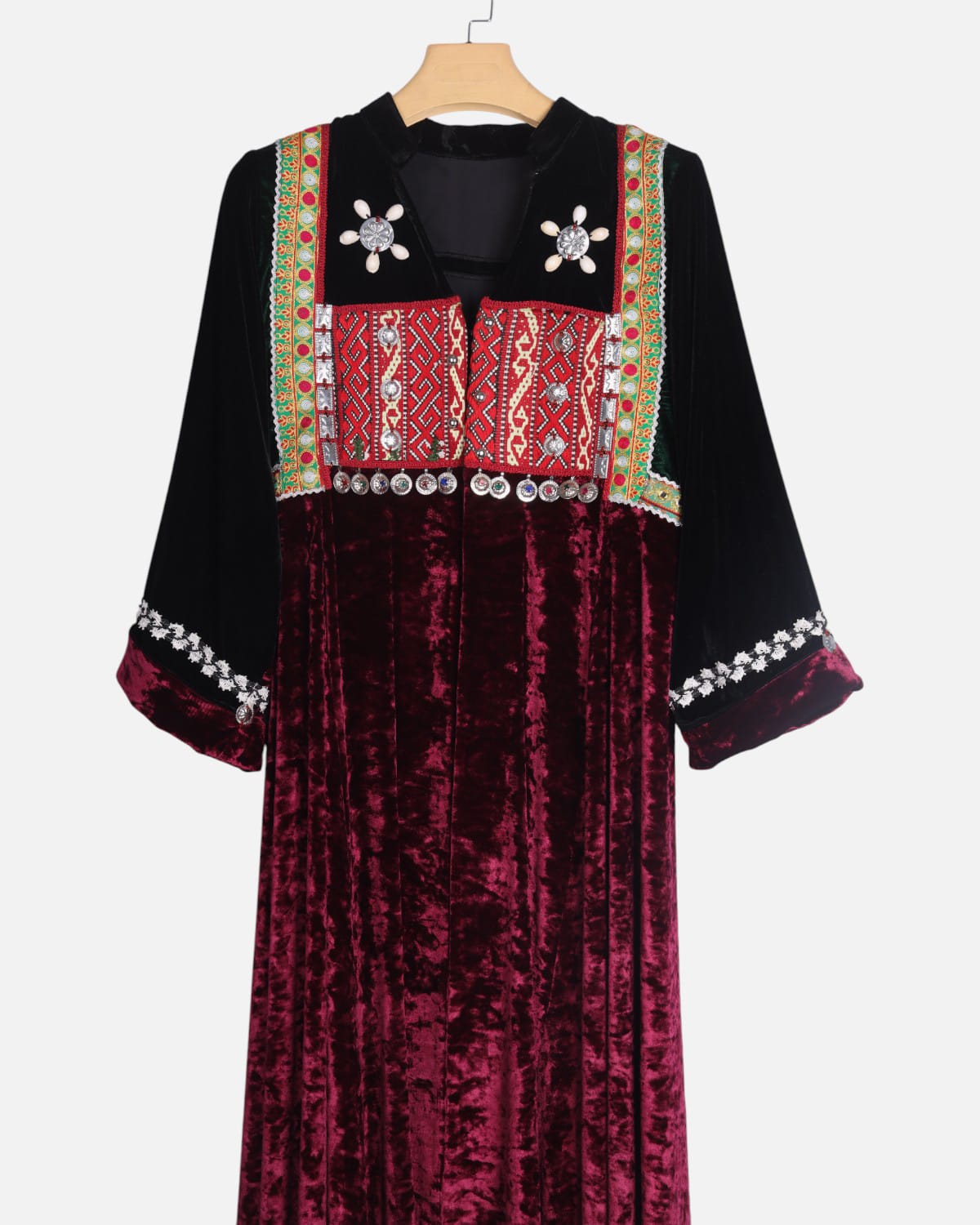 Afghan Velvet Embroidered Dress