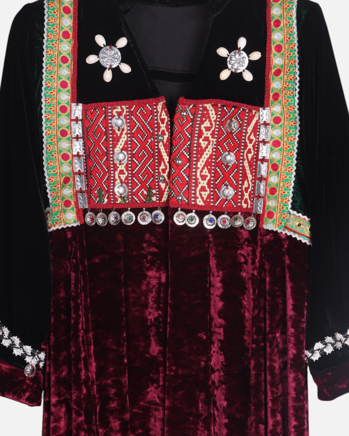 Afghan Velvet Embroidered Dress