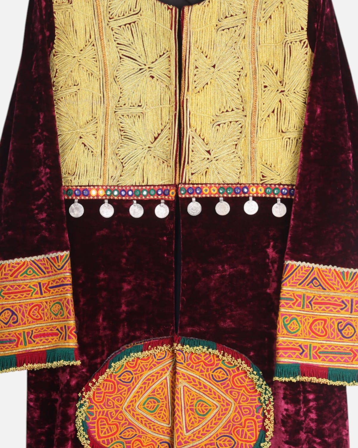 Afghan Velvet Dress with Traditional Embroidery