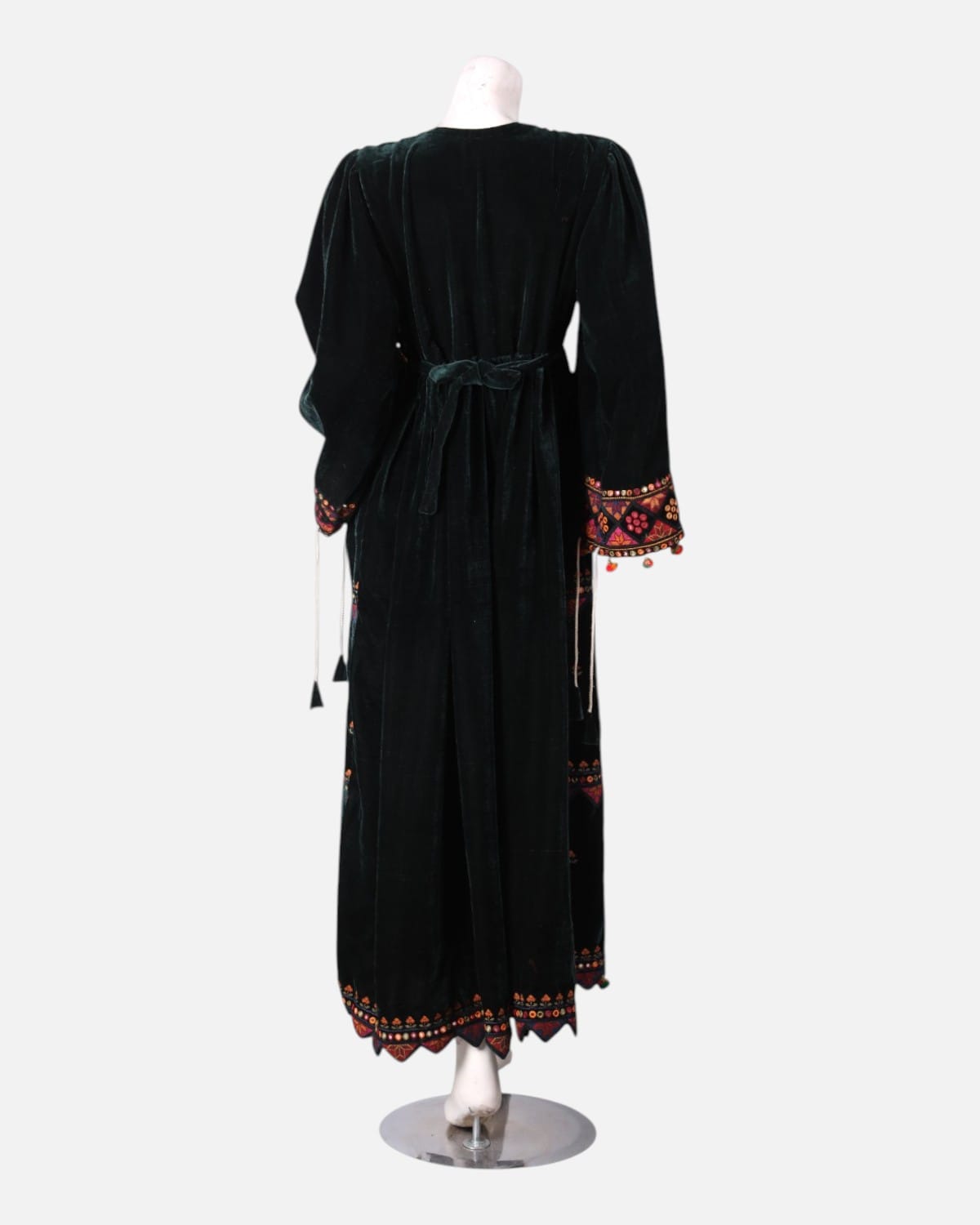 Afghan Velvet Dress with Colorful Embroidery