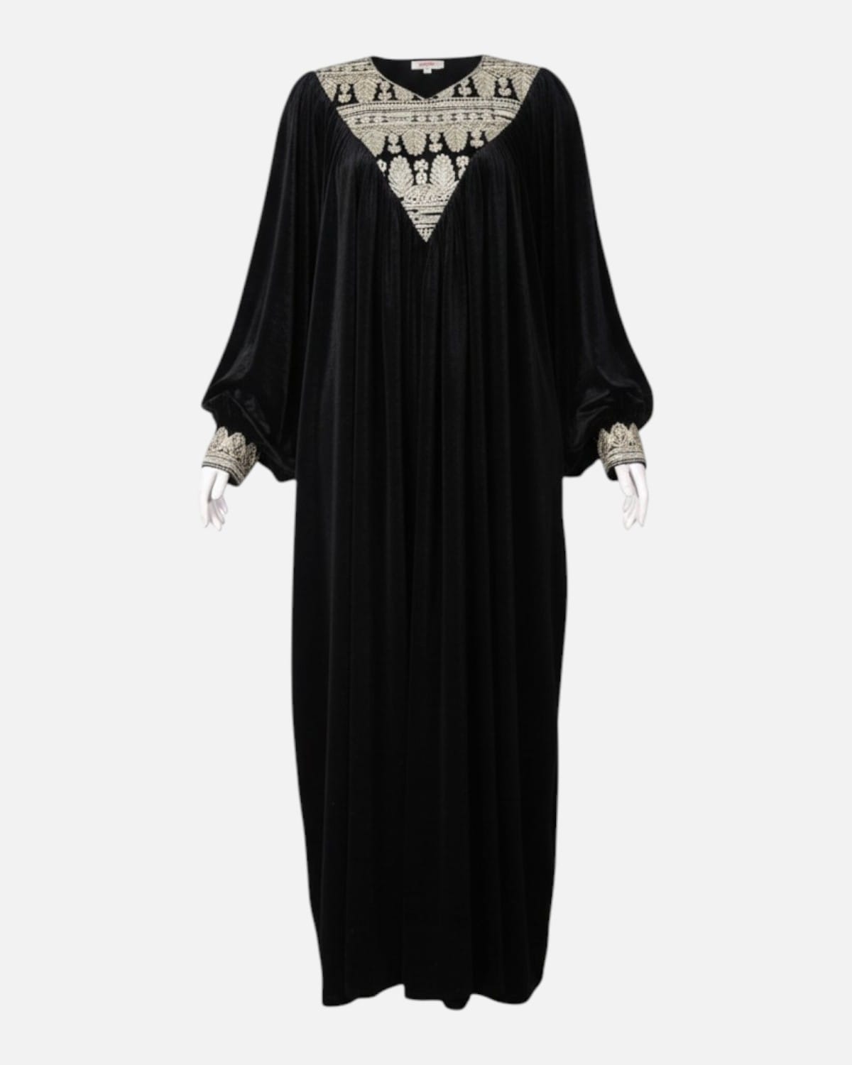 Traditional Afghan Velvet Embroidered Dress