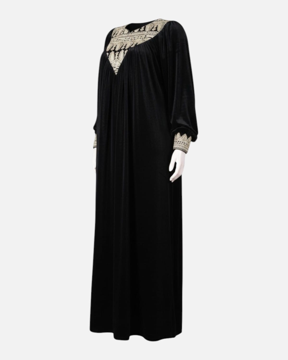 Traditional Afghan Velvet Embroidered Dress