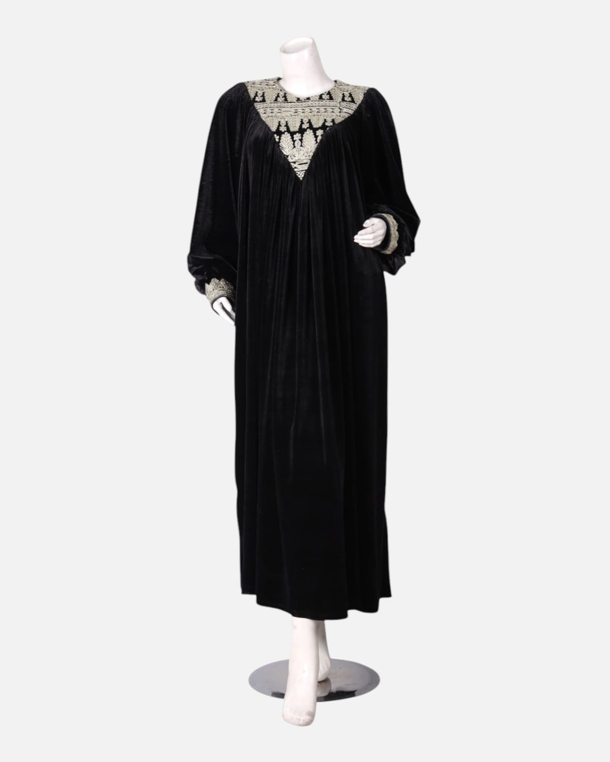 Traditional Afghan Velvet Embroidered Dress